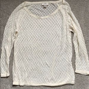 LOFT Sheer 3/4 Sleeve Sweater Sz M